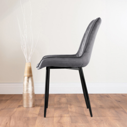 Furniturebox Solo Cesano 4 Seater Dining Set Brown Grey and Black - Wilko - thumbnail 5