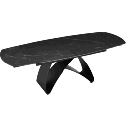 DS Living Maelis 6 Seater Dining Table Black and Grey Intertwined Stone - Wilko - thumbnail 3