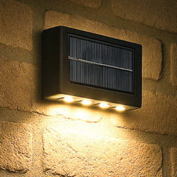 Gardenkraft 8 LED Solar Fence Wall Light 2 Pack - Size: 2.3 x 10 x 5.5cm - Black - Wilko - thumbnail 3
