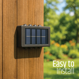 Gardenkraft 8 LED Solar Fence Wall Light 2 Pack - Size: 2.3 x 10 x 5.5cm - Black - Wilko - thumbnail 7