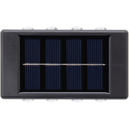 Gardenkraft 8 LED Solar Fence Wall Light 2 Pack - Size: 2.3 x 10 x 5.5cm - Black - Wilko