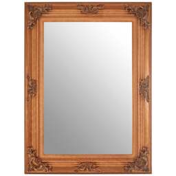 Premier Housewares Baroque Metallic Gold Rectangular Wall Mirror 74 x 104cm - Size: 104 x 74cm - Wilko - thumbnail 1