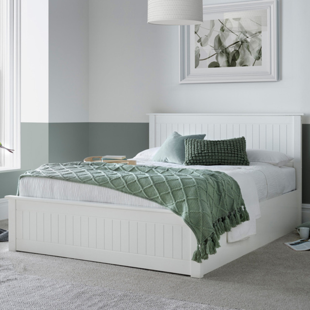 Dawson Double White Wooden Ottoman Storage Bed - Bedmaster - Wilko - image 1