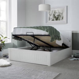Dawson Double White Wooden Ottoman Storage Bed - Bedmaster - Wilko - thumbnail 3