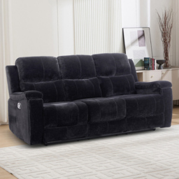 Ledbury 3 Seater Recliner Sofa Black - Size: 2 Seater - Wilko - thumbnail 1