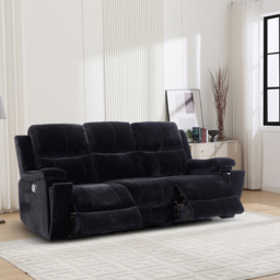 Ledbury 3 Seater Recliner Sofa Black - Size: 2 Seater - Wilko - thumbnail 3