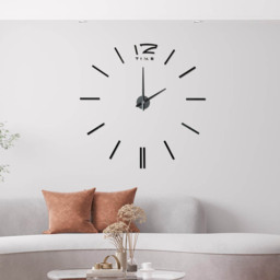 Walplus Black 3D Giant Wall Sticker Clock 130cm - Size: 130 x 130 x 3cm - Wilko - thumbnail 3