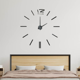 Walplus Black 3D Giant Wall Sticker Clock 130cm - Size: 130 x 130 x 3cm - Wilko - thumbnail 5