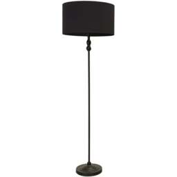 ValueLights Maggie Black Fabric Shade Black Metal Candlestick Floor Lamp - Size: 151 x 45 x 45cm - Wilko - thumbnail 1