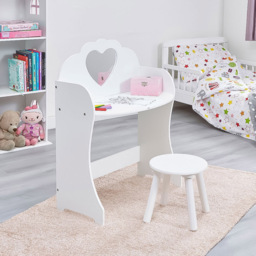 Liberty House Toys Kids White Dressing Table with Stool - Size: 81.5 x 62.5 x 34cm - Wilko - thumbnail 5