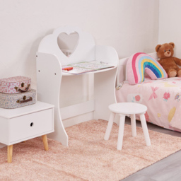 Liberty House Toys Kids White Dressing Table with Stool - Size: 81.5 x 62.5 x 34cm - Wilko - thumbnail 6