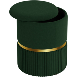 HOMCOM Green Velvet Feel Round Pouffe - Size: 46 x 37 x 37cm - Wilko - thumbnail 3