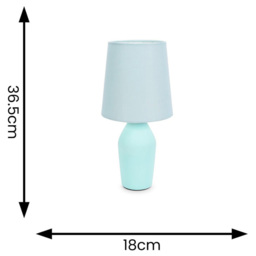 ValueLights Arlo Duck Egg Blue Shade Ceramic LED Table Lamp - Size: 36.5 x 18 x 18cm - Wilko - thumbnail 5