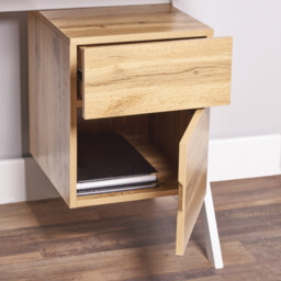Alden 2 Drawer Natural Desk - Size: 120 x 76 x 60cm - Cream - Wilko - thumbnail 3