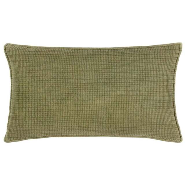 Yard Ribble Khaki Acid Wash Cushion - Size: 60 x 40 cm - Green - Yard Living - Wilko - image 1