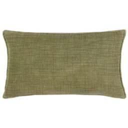 Yard Ribble Khaki Acid Wash Cushion - Size: 60 x 40 cm - Green - Yard Living - Wilko