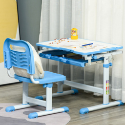 Playful Haven Blue Kids Desk and Chair Set - Size: 66 x 47 x 77cm - Wilko