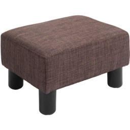 HOMCOM Small Brown Linen Fabric Footstool - Size: 17 x 33 x 43cm - Wilko - thumbnail 3
