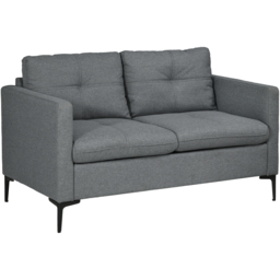 Portland 2 Seater Dark Grey Linen Loveseat Sofa - Wilko - thumbnail 3