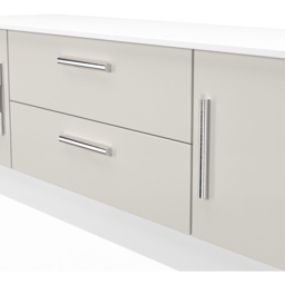Crowndale Contrast 2 Door 2 Drawer Grey Matt and White Wide TV Unit Ready Assembled - Size: 50 x 144 x 39cm - Grey Matt & White - Wilko - thumbnail 6