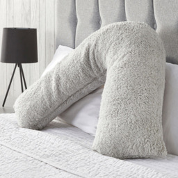 Downland Huggleland Grey Teddy Fleece V Shape Pillow - Size: Single - Wilko - thumbnail 3