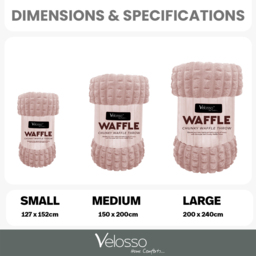 Velosso Blush Waffle Plush Throw 127 x 152cm - Size: 127 x 152 x 1cm - Wilko - thumbnail 5