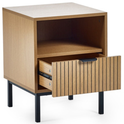 Julian Bowen Sia Single Drawer Single Shelf Warm Wood Side Table - Size: 52 x 40 x 40cm - Brown - Wilko - thumbnail 5