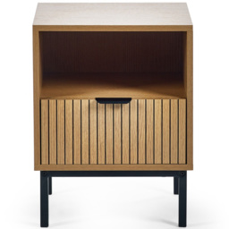 Julian Bowen Sia Single Drawer Single Shelf Warm Wood Side Table - Size: 52 x 40 x 40cm - Brown - Wilko - thumbnail 4