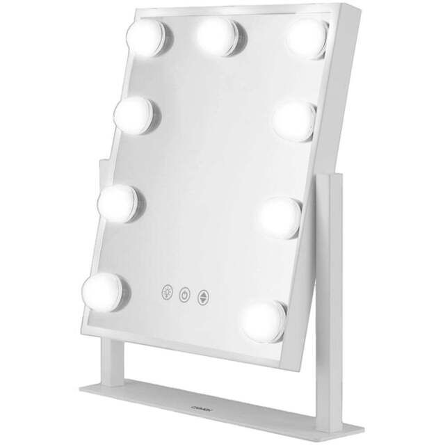 Carmen Hollywood 9 Bulb White Metal Vanity Mirror 30 x 25cm - Size: 30 x 25 x 6cm - Wilko - image 1