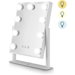 Carmen Hollywood 9 Bulb White Metal Vanity Mirror 30 x 25cm - Size: 30 x 25 x 6cm - Wilko - thumbnail 3