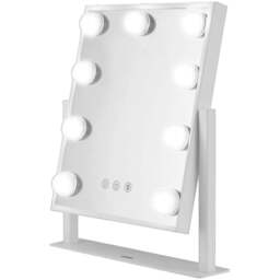 Carmen Hollywood 9 Bulb White Metal Vanity Mirror 30 x 25cm - Size: 30 x 25 x 6cm - Wilko - thumbnail 1