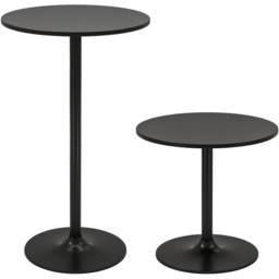 Costway Black Round Bar Table with Metal Base Set of 2 - Size: 2 Seater - Wilko - thumbnail 6