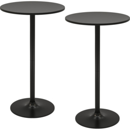 Costway Black Round Bar Table with Metal Base Set of 2 - Size: 2 Seater - Wilko - thumbnail 3