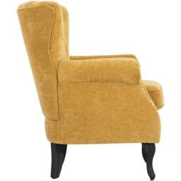 Living and Home Yellow Chenille Upholstered Channel Back Armchair - Size: 90 x 75 x 77cm - Wilko - thumbnail 5