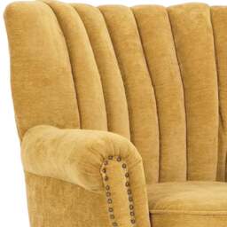 Living and Home Yellow Chenille Upholstered Channel Back Armchair - Size: 90 x 75 x 77cm - Wilko - thumbnail 7