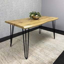 Kosy Koala 6 Seater Faux Leather Wooden Dining Set Grey - Brown - Wilko - thumbnail 4