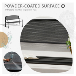 Outsunny 2 Seater Black Mesh Back Garden Bench - Wilko - thumbnail 7