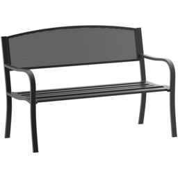 Outsunny 2 Seater Black Mesh Back Garden Bench - Wilko - thumbnail 3