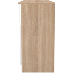 Crowndale Milan 2 Door 3 Drawer White Gloss and Bardolino Oak Sideboard Ready Assembled - Size: 79 x 126 x 39cm - White Gloss & Bardolino Oak - Wilko - thumbnail 7