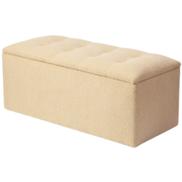 Desser Furniture Small Rectangular Latte Boucle Fabric Storage Ottoman - Size: 44.0 cm x 110.0 cm x 50.0 cmcm - Cream - Wilko - thumbnail 3