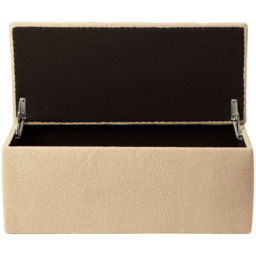 Desser Furniture Small Rectangular Latte Boucle Fabric Storage Ottoman - Size: 44.0 cm x 110.0 cm x 50.0 cmcm - Cream - Wilko - thumbnail 4
