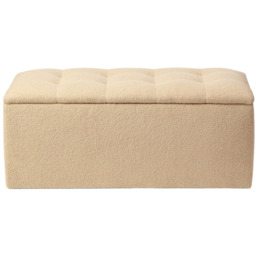 Desser Furniture Small Rectangular Latte Boucle Fabric Storage Ottoman - Size: 44.0 cm x 110.0 cm x 50.0 cmcm - Cream - Wilko - thumbnail 5