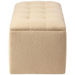Desser Furniture Small Rectangular Latte Boucle Fabric Storage Ottoman - Size: 44.0 cm x 110.0 cm x 50.0 cmcm - Cream - Wilko - thumbnail 6