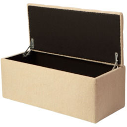 Desser Furniture Small Rectangular Latte Boucle Fabric Storage Ottoman - Size: 44.0 cm x 110.0 cm x 50.0 cmcm - Cream - Wilko - thumbnail 7
