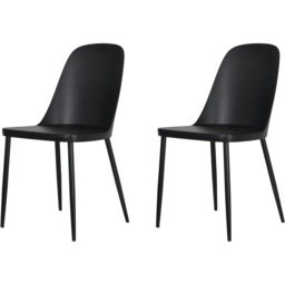 Core Products Aspen Set of 2 Black Dining Chair - Wilko - thumbnail 3