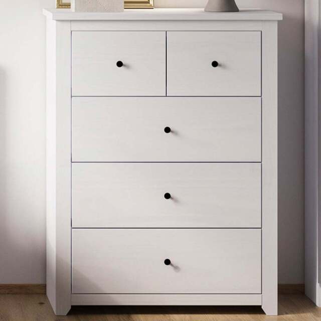 Havana 5 Drawer White Chest of Drawers - LPD Home - Wilko - image 1