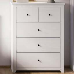 Havana 5 Drawer White Chest of Drawers - LPD Home - Wilko - thumbnail 1