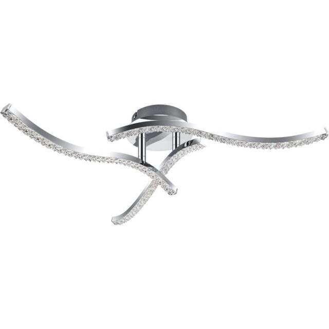 Cosylyte Kenworth 3 Light Chrome Wavy Beaded LED Ceiling Light - Size: 46 x 16 x 15cm - Silver - Wilko - image 1
