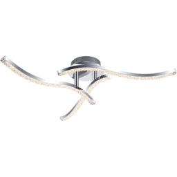 Cosylyte Kenworth 3 Light Chrome Wavy Beaded LED Ceiling Light - Size: 46 x 16 x 15cm - Silver - Wilko - thumbnail 4