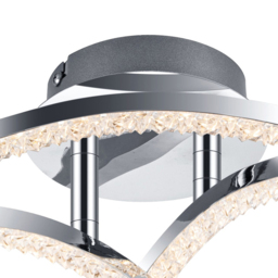 Cosylyte Kenworth 3 Light Chrome Wavy Beaded LED Ceiling Light - Size: 46 x 16 x 15cm - Silver - Wilko - thumbnail 6